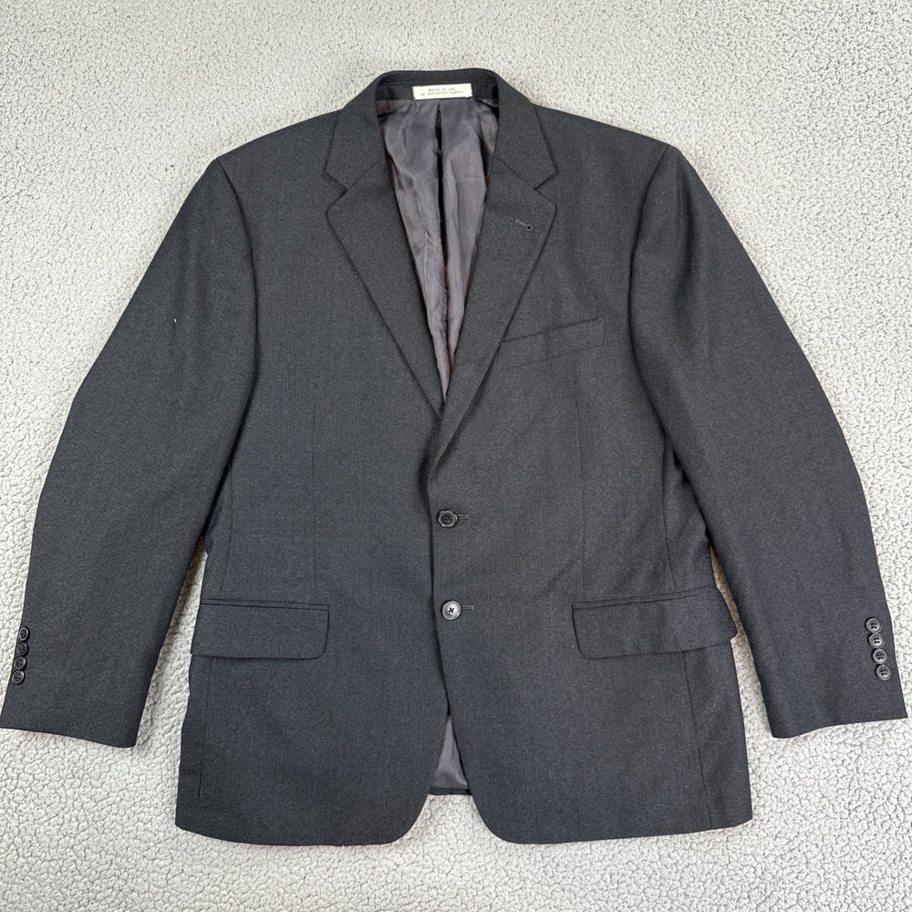Joseph Abboud Reda Super 110s Blazer Men 42S Black Wool Fabric Made in Italy